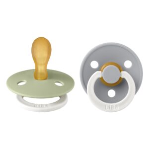 BIBS Colour symetrické cumlíky z prírodného kaučuku 2 ks - veľkosť 2 - Sage Nočný / Cloud Nočný