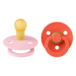 BIBS Colour cumlíky z prírodného kaučuku 2ks - veľkosť 1 - Baby Pink / Tango