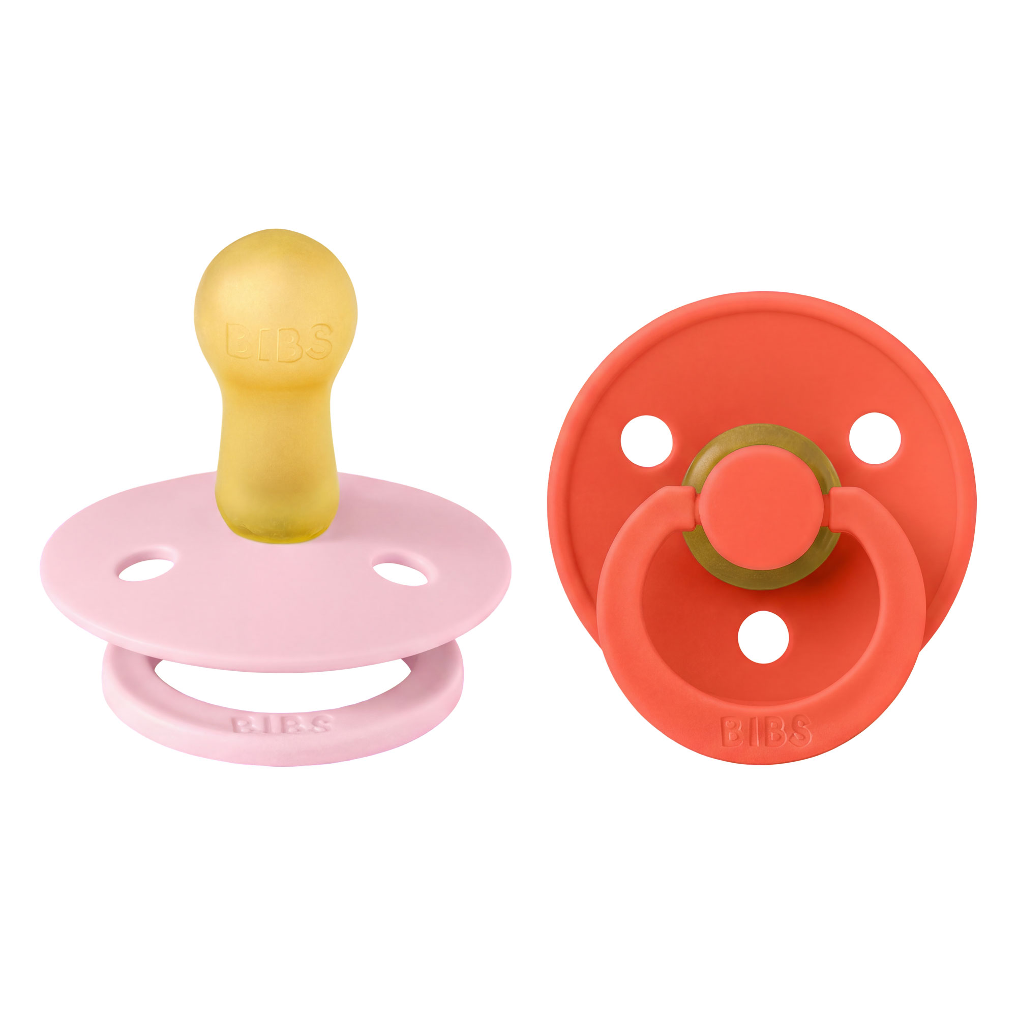 BIBS Colour cumlíky z prírodného kaučuku 2ks - veľkosť 2 - Baby Pink / Tango