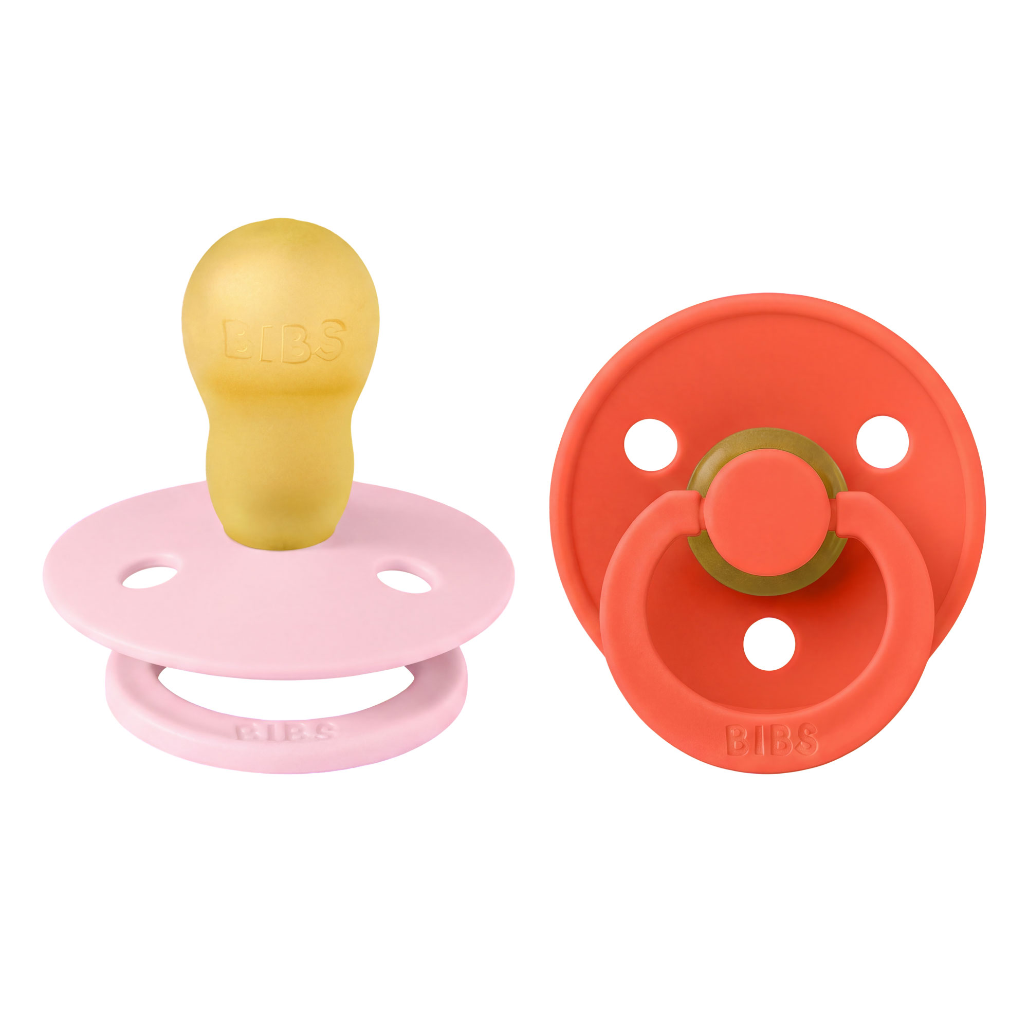 BIBS Colour cumlíky z prírodného kaučuku 2ks - veľkosť 3 - Baby Pink / Tango