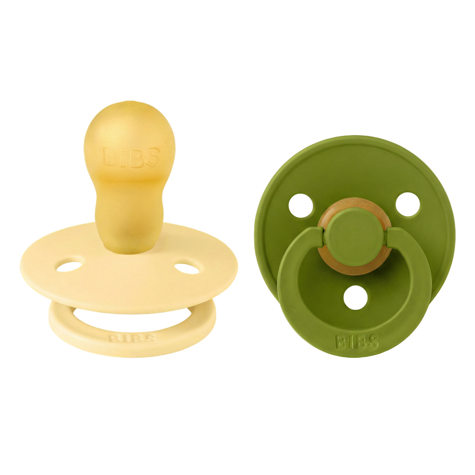 BIBS Colour cumlíky z prírodného kaučuku 2ks - veľkosť 3 - Pale Butter / Wasabi