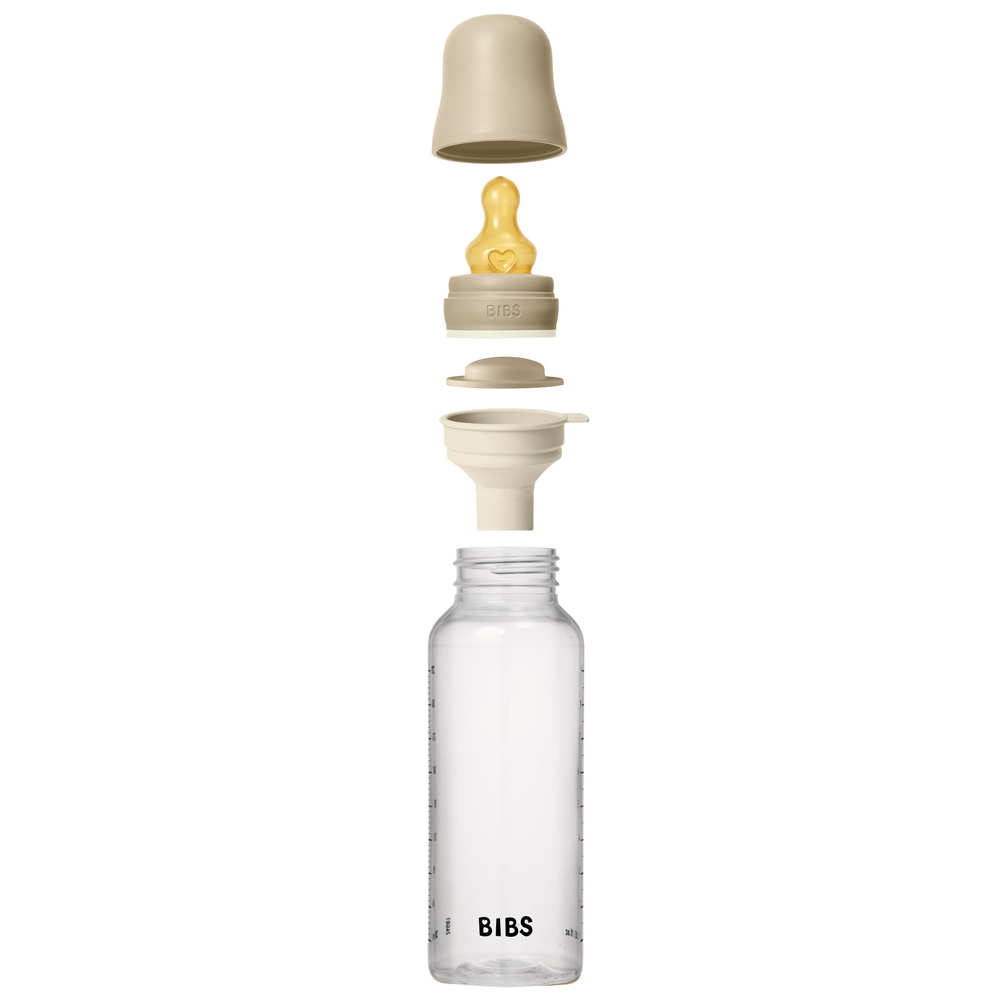 BIBS nočná antikoliková fľaša s kaučukovým cumlíkom 270ml - Vanilla – Obrázok 3