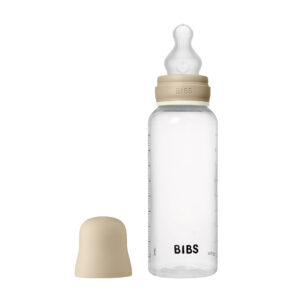 BIBS nočná antikoliková fľaša so silikónovým cumlíkom 270ml - Vanilla